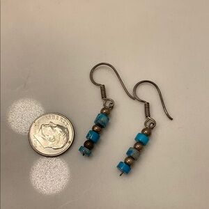 925 sterling Elegant Blue and Silver Earrings faux stone loosing some color used